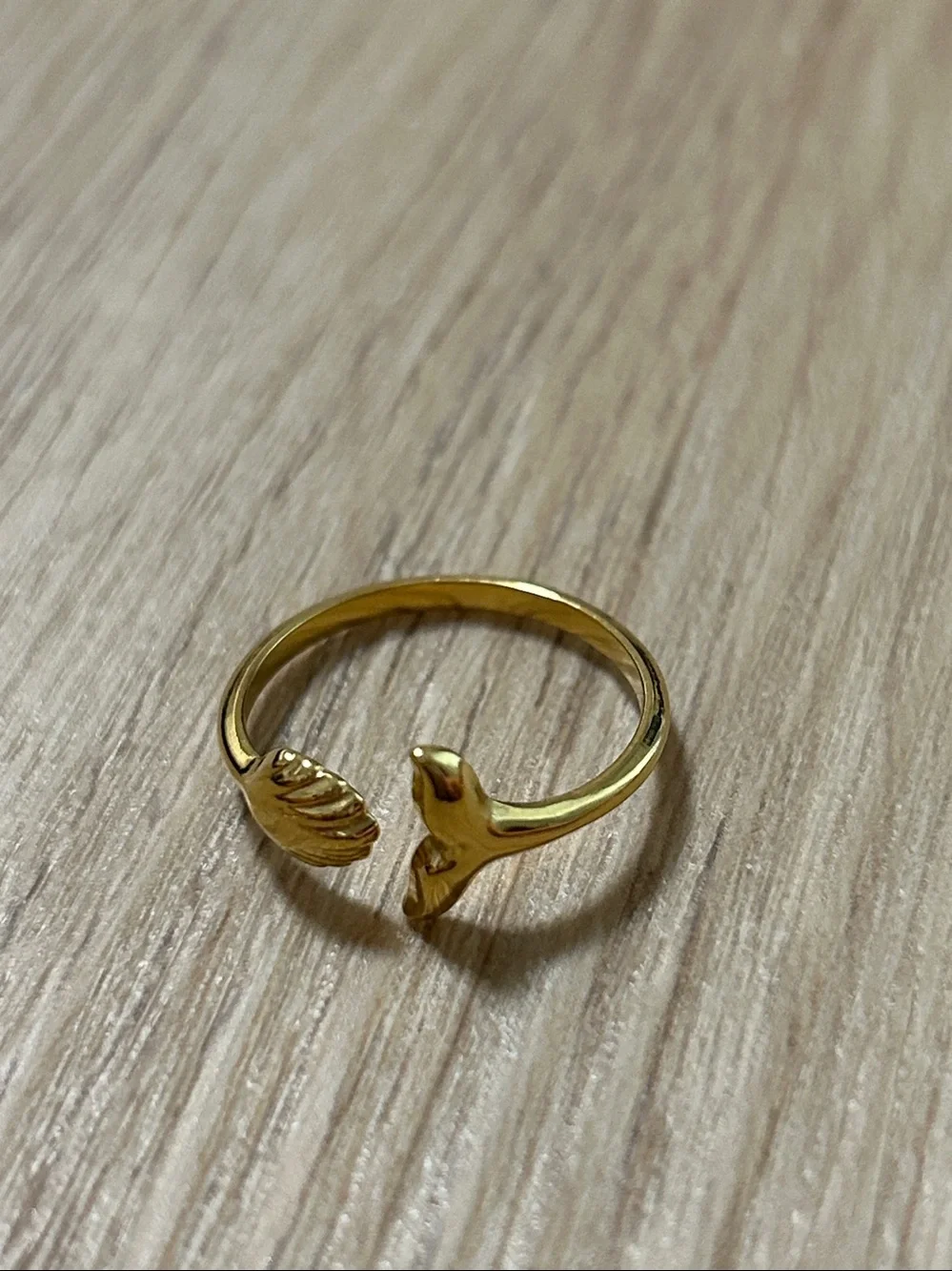 3-Rings Initial 'A', Seashell, and mermaid tail Ring Set Gold Tone -Kids Jewelry